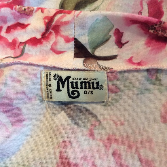 Show Me Your Mumu White Pink Floral Short Robe OS - Picture 6 of 8